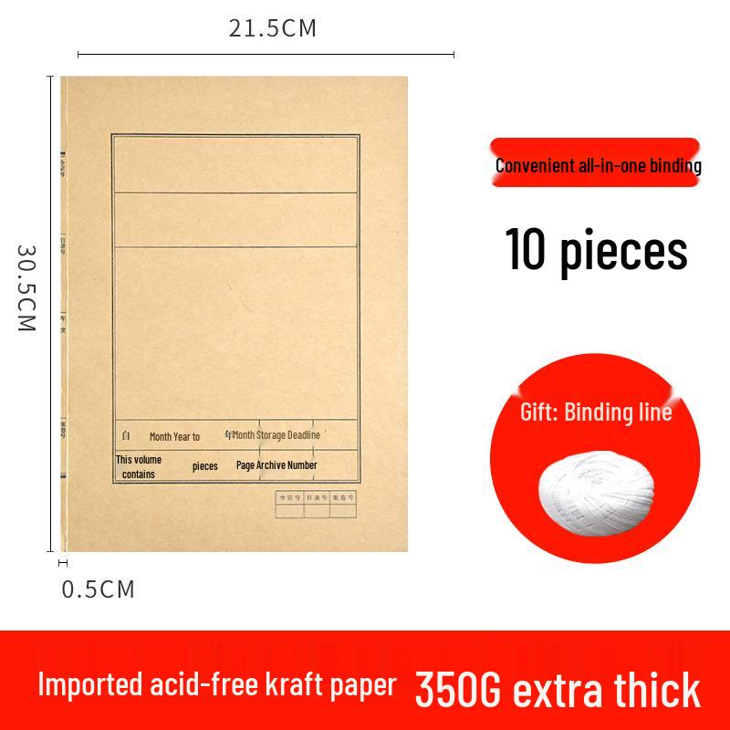 50 A4 Kraft Paper Document Archive File Folder Covers for Storage and Binding