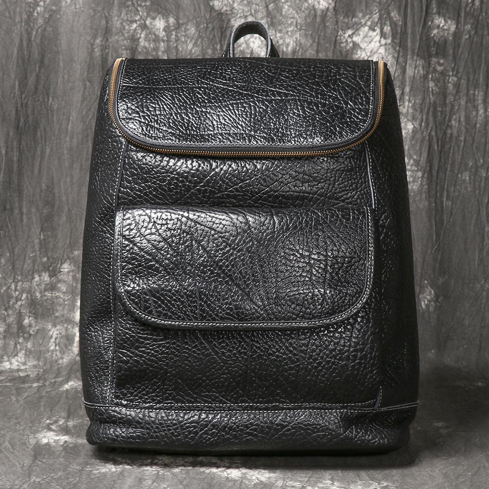 Men S Leather Backpack Bison Leather Business Commuter Computer Backpack Leisure Travel Backpack