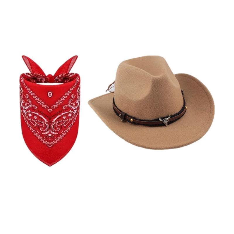 Cowboy Halloween Costume Accessories Breathable Cosplay Outfit 5/7Pcs With Hat Scarf Vest For Parties Event