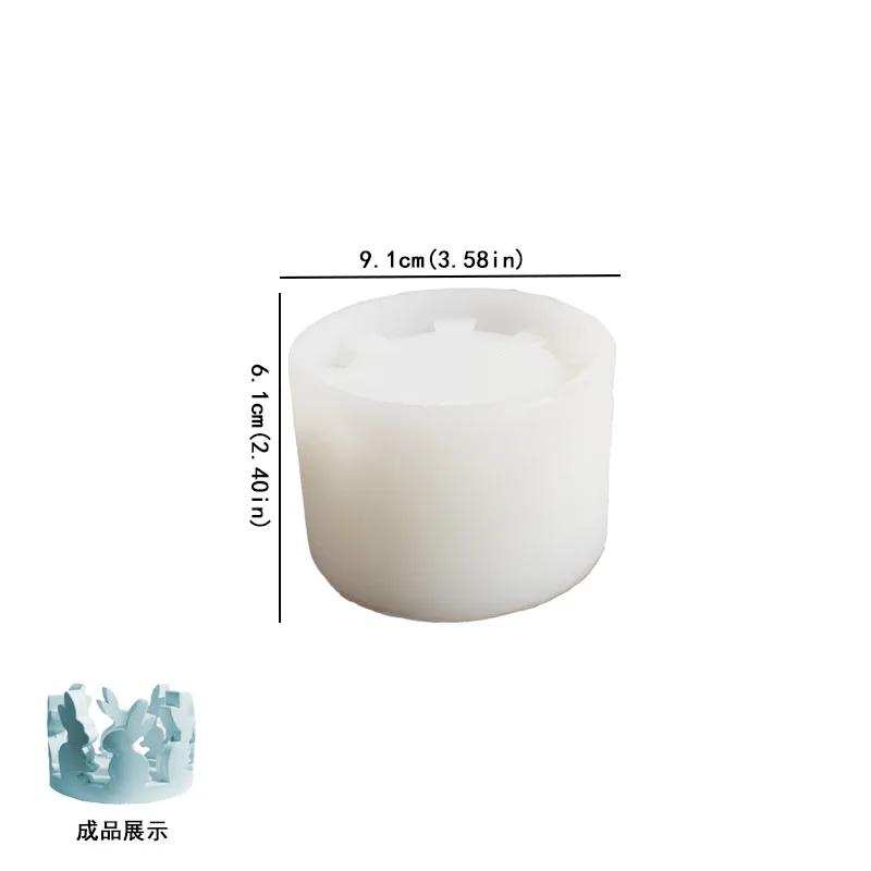 

Cute Bunny Easter Rabbit Silicone Candle Holder Mold Hollow House Tealight Candlestick for Concrete Gypsum Resin Casting Home