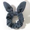 Striped Rabbit Ear Bow Headband - Pure Cotton Korean Style Elastic Hair Tie