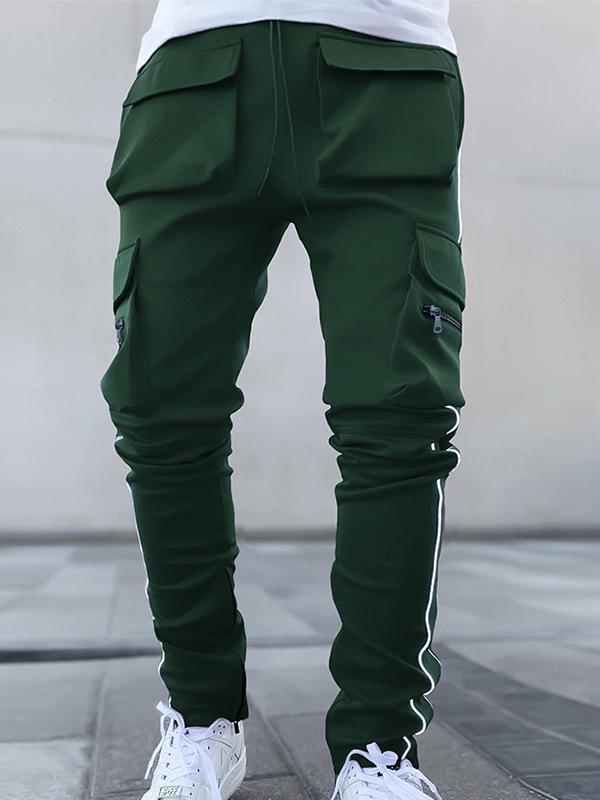 Men's Spring and Autumn Casual Straight-Leg Cargo Pants with Multiple Pockets