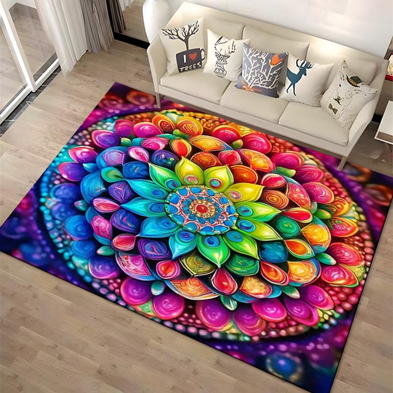 15 Size 3D Mandala Area Carpet Rug for Living Room Bedroom Home Sofa Doormat Decoration,kids Non-slip Floor Mat Gift