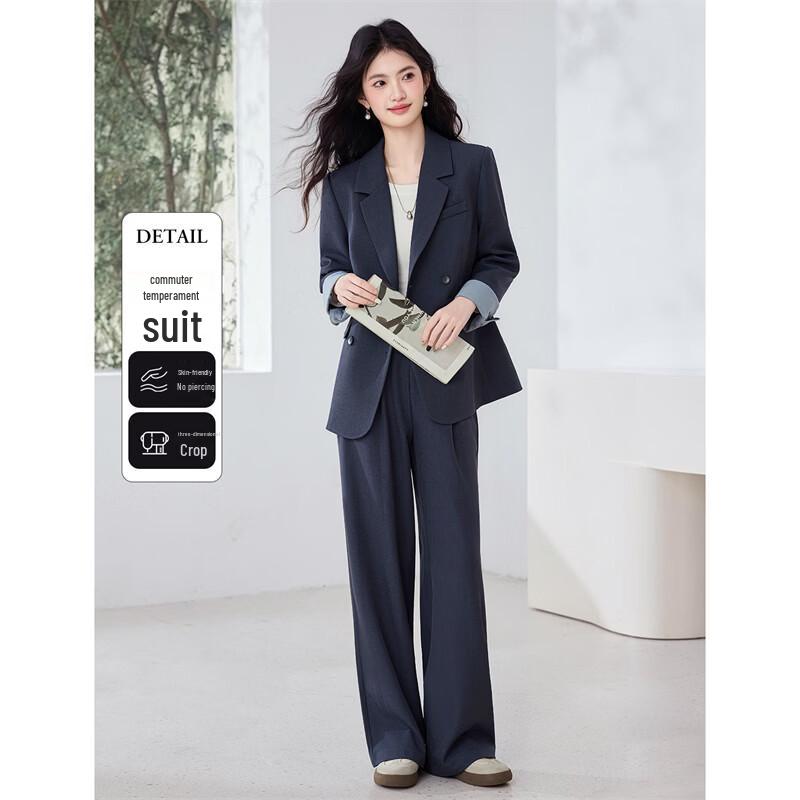 Women s Elegant Double-Breasted Suit Set L