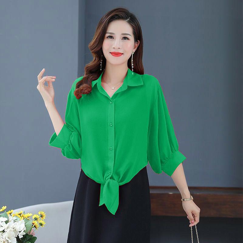 Large Size Female Chiffon Shirt Outside Cardigan Summer Bow Sunscreen Clothes Air Conditioning Shirt Small Shawl Top