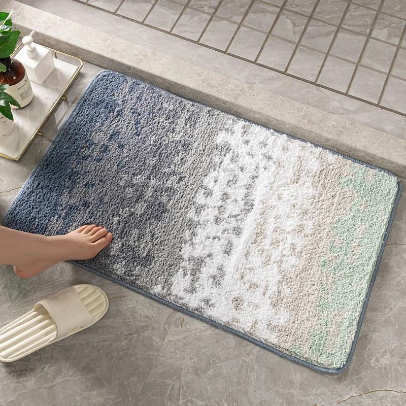 INS Style Colorful Flocking Carpet Super Absorbent Non-slip Soft Floor Mat Suitable for Living Room Bedroom Home Decoration Mat