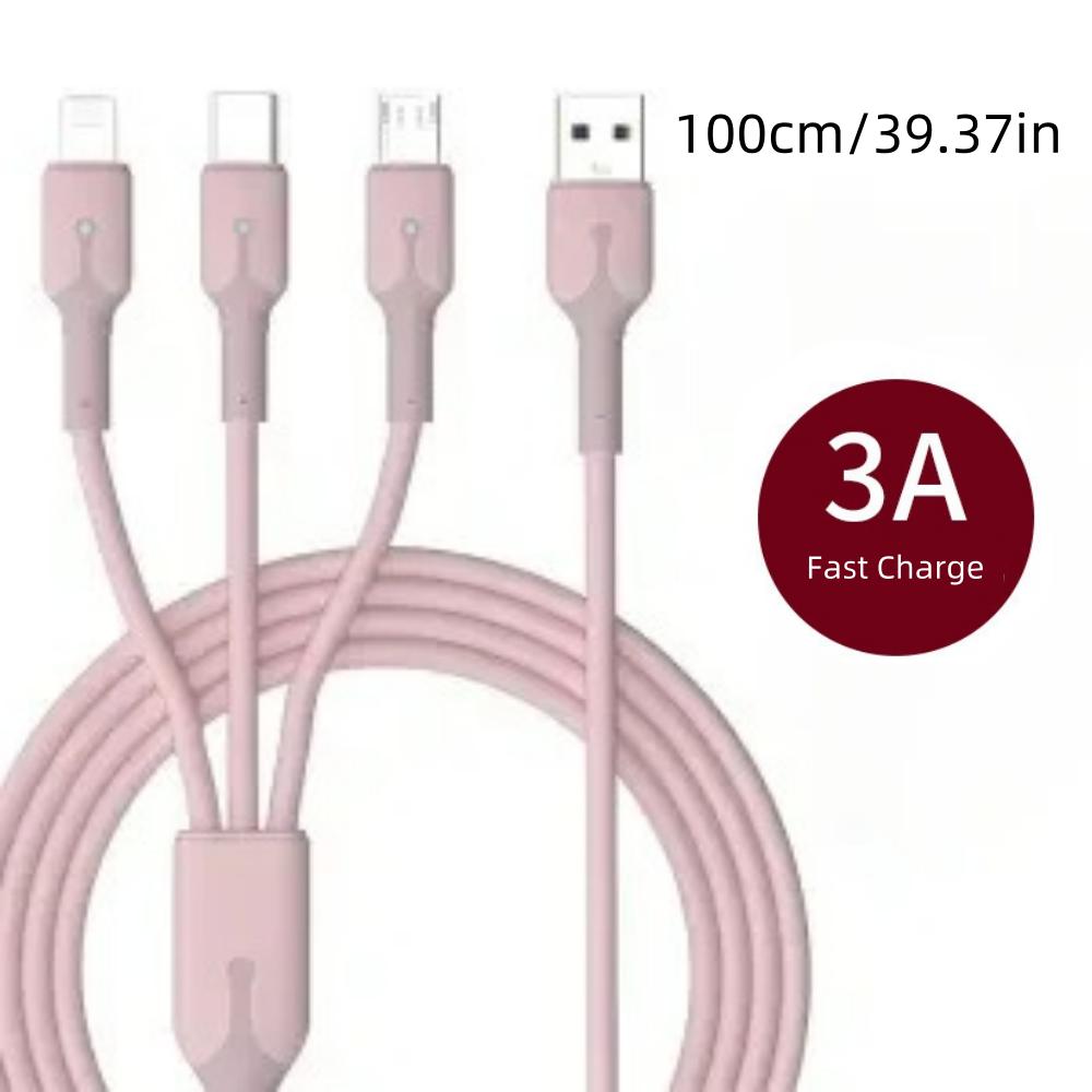 

3 в 1 USB-кабель для быстрой зарядки 3A USB Type C Micro USB-кабель для iPhone 15 Pro Ipad Samsung Xiaomi Huawei Мобильный телефон Линия передачи данных