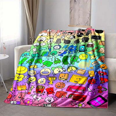 1Pc Colorful Cartoon Characters Blanket Soft And Comfortable Casual Warm Camping Travel Christmas Halloween Xmas Gift M924614