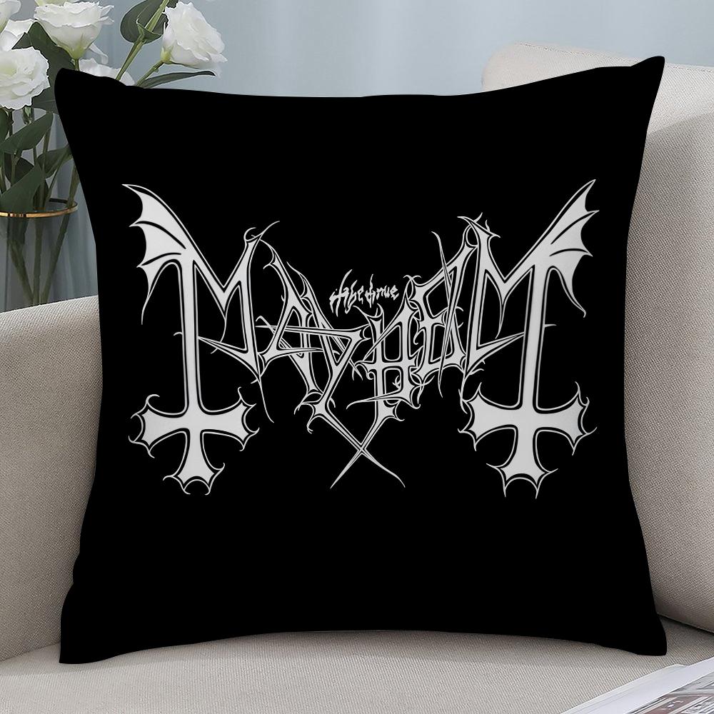 Band M-Mayhem Pillow Case 3D Print Polyester Fiber 40*40 cm Home Sofa Throw Pillow Cover Decoration Festival Gift