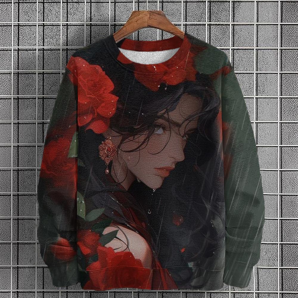 Hanorac pentru bărbați cu imprimeu cu caractere de anime Moda de toamnă Îmbrăcăminte pentru bărbați Top Hanorace casual pentru bărbați Tricou cu mânecă lungă Îmbrăcăminte de stradă