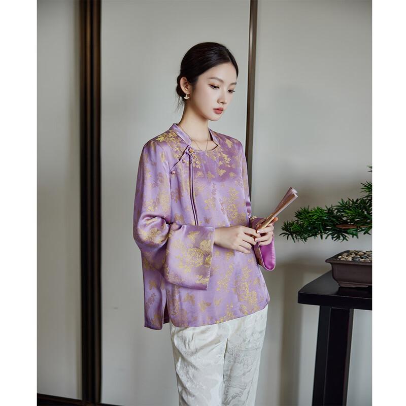 JK&JS Rayon Satin Jacquard New Chinese Style Blouse S