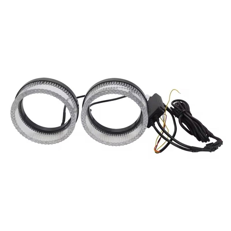 Anel de Luz RGB LED Sinfonia Olhos de Anjo 2 em 1 Controlado por App Para Carro Com Função de Luz Diurna DRL