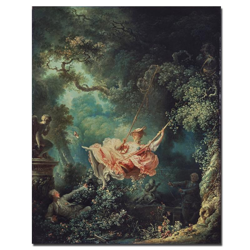 Famoso Dipinto su Tela Rococò L'Altalena di Fragonard Poster e Stampa Wall Art Immagini