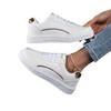 2025 Summer Women's White Platform Sneakers - Versatile Sporty Flats for Students