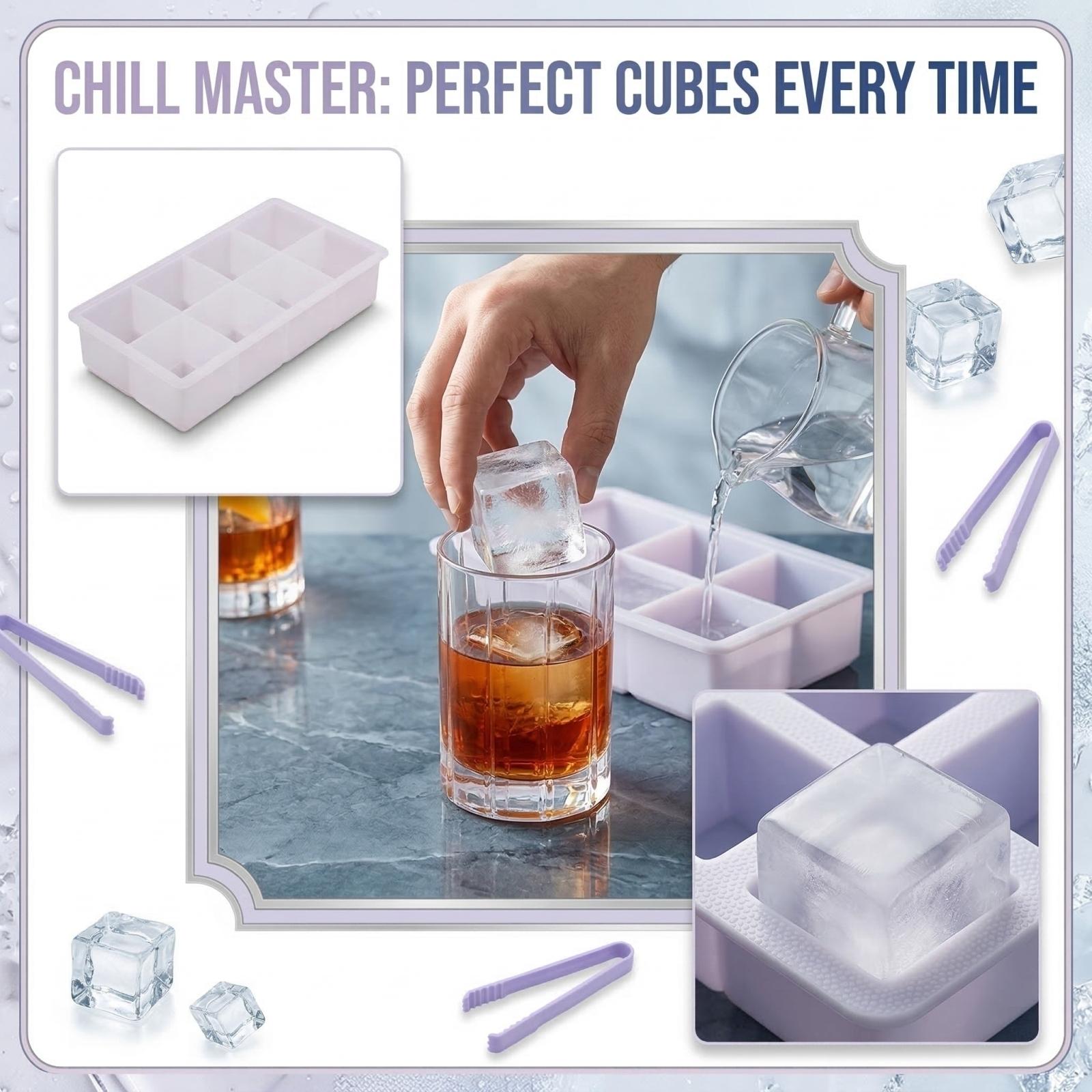 

Силиконовая форма для кубиков льда с крышкой для замораживания, контейнер для хранения, форма для ледяных блоков One Size