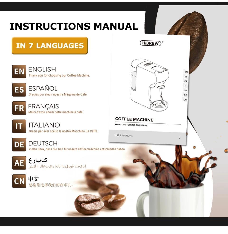 HiBREW H1A 220V Coffee machine espresso cold and hot extraction compatible multi-capsule small