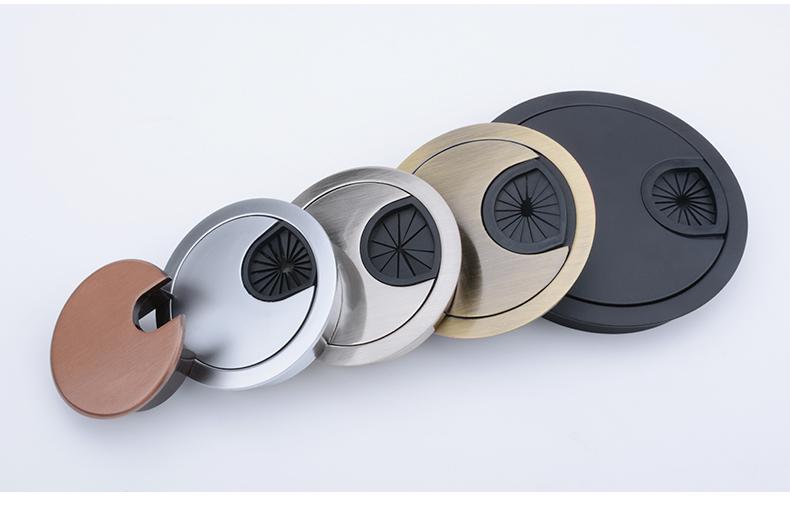 Zinc Alloy Round Table Wire Hole Covers Outlet Port Computer PC Desk Cable Grommet Line Holder 50mm/53mm/60mm/80mm