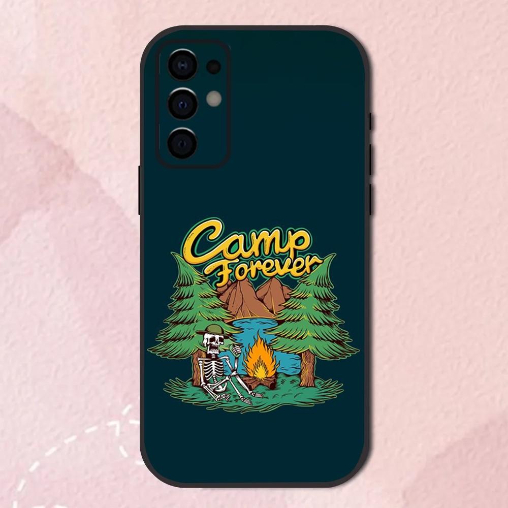 Mountain nature outdoor camping Phone Case For Samsung S24,S21,S22,S23,S30,Ultra,S20,Plus,Fe,Lite,Note,10,9,5G Black Soft Shell