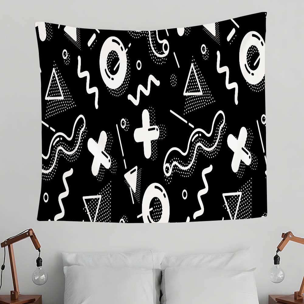 Simply Black And White Tapestry Wall Hanging Tapestry Art Deco Blanket Curtain Hanging At Home Bedroom Living Room Decor