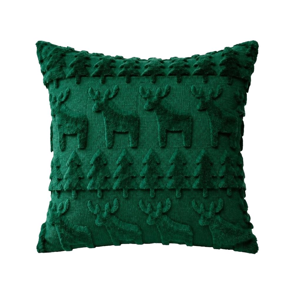 Reindeer Christmas Pillow Covers Plush Xmas Pillowslip Throw Cushion Case  Festive Holiday