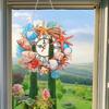 2D Flat DIY Wreath Irregular Shaped Drilling Diamond Painting Clock Pendant 5D Hanging Clock Art Craft for Home Decoration