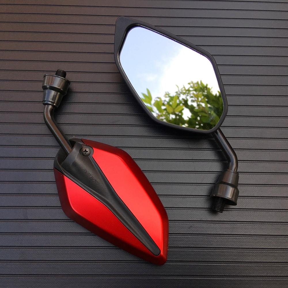 2Pcs/Pair Motorcycle Mirror Scooter E-Bike Rearview Mirrors Electrombile Back Side Convex Mirror 10mm Carbon Fiber