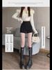 2024 Summer Women's High Waist White Casual Shorts - Sexy, Tight, Straight, Abdomen-Hugging Fit