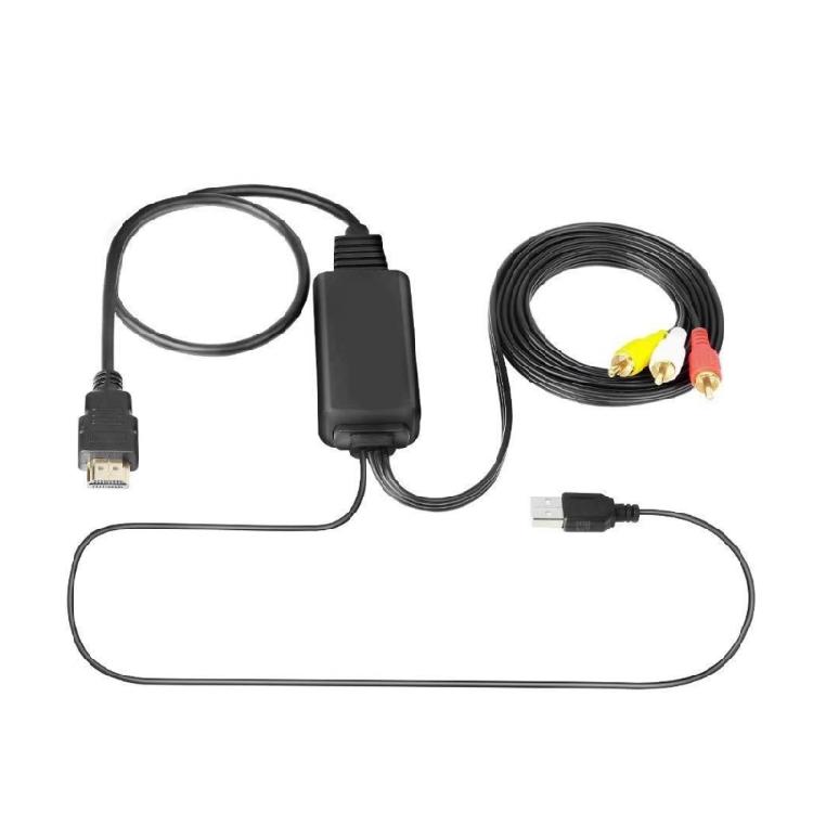 Advanced Hdmis To Avs Converter Cable 1080P Resolution USB Power Supply For Video Players Audios Video Synchronization