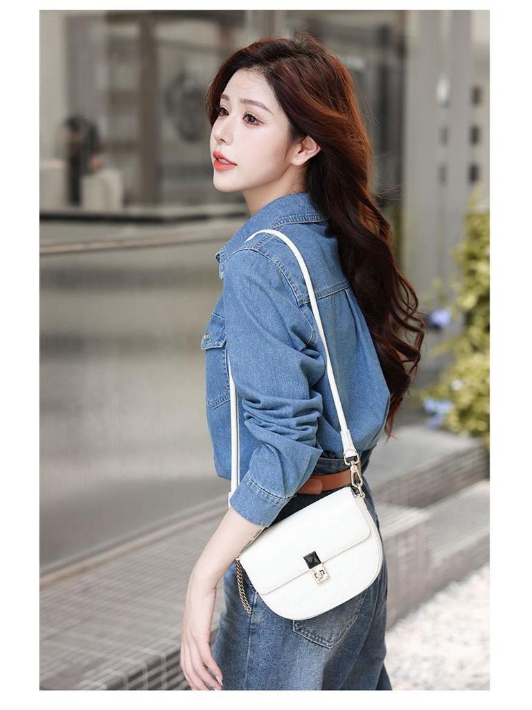 Women's 2024 High-End Retro Layered Blue Denim Shirt