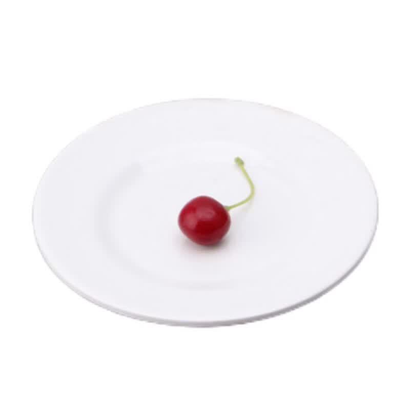 Qianxing 7-inch White Melamine Flat Dinner Plates, 10-Pack