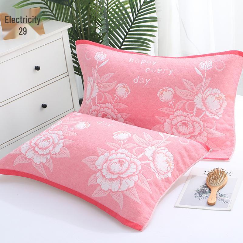 Three-Layer Gauze Cotton Pillowcases: Dirt-Resistant, Mite-Proof, Soft, Thickened, No Pilling or Shedding.