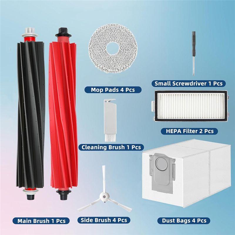 ABIY Replacement Kit For Roborock Q Revo Master, Qrevo Slim Robot Vacuum Main Side Brush Mop Cloth HEPA Filter Dust Bag
