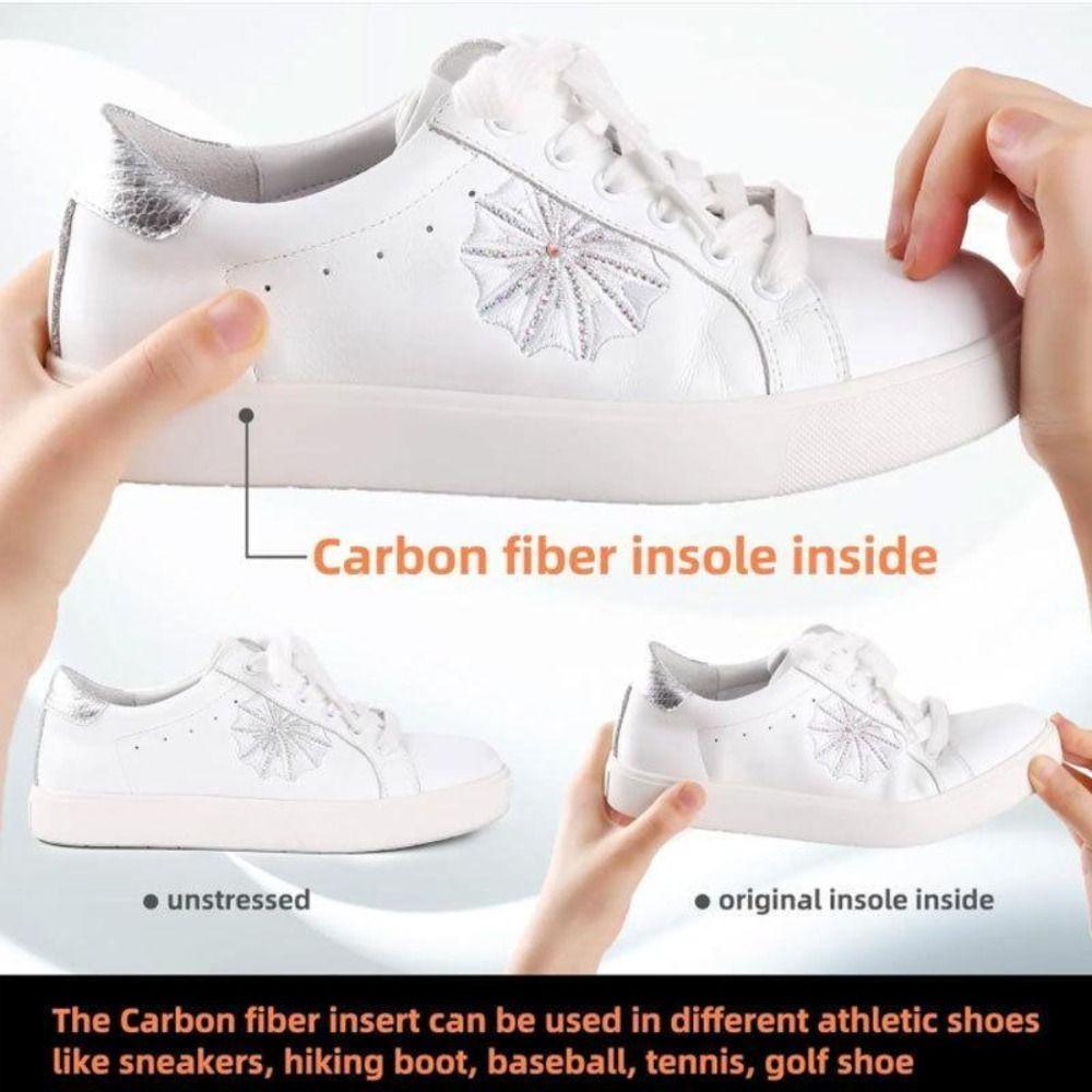 1 Paar Karbonfaser-Material Fußplatte Schuh-Einlage Stütz-Einlage Orthese Schuhsohlen Sportlich