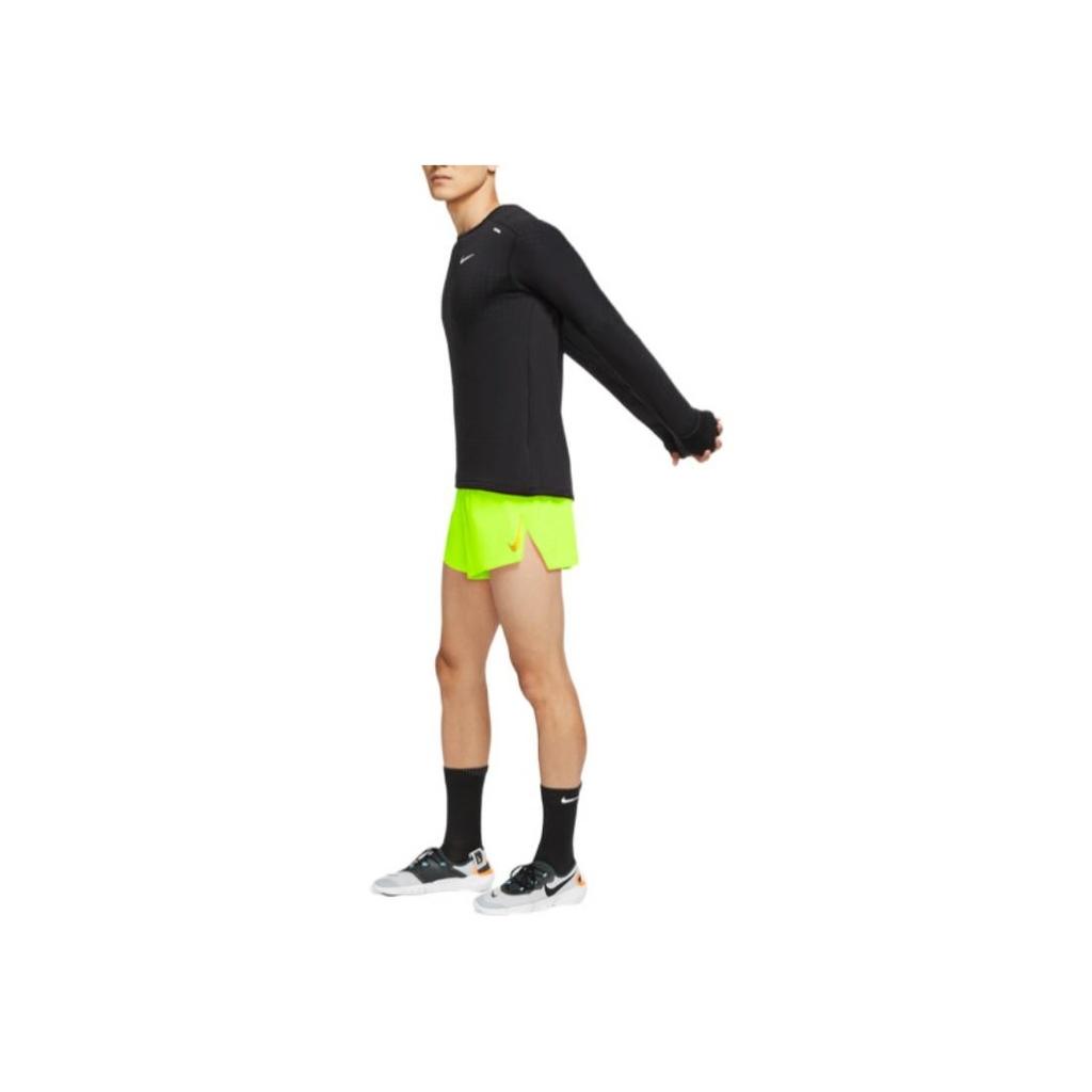 Nike Moisture-Wicking Solid Color Running Shorts Men Bottoms Fluorescent-Yellow CJ7838-702