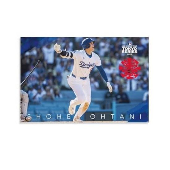 Shohei Ohtani Poster 1 Wall Art Canvas Print Image Picture Hanging Decoration Home Decor 08x12inch (20x30cm)