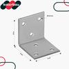 KOTARBAU® Carpenter's Angle Construction Connector Stainless Steel Galvanized 40 X 40 X 40 MM Set of 100 PCS