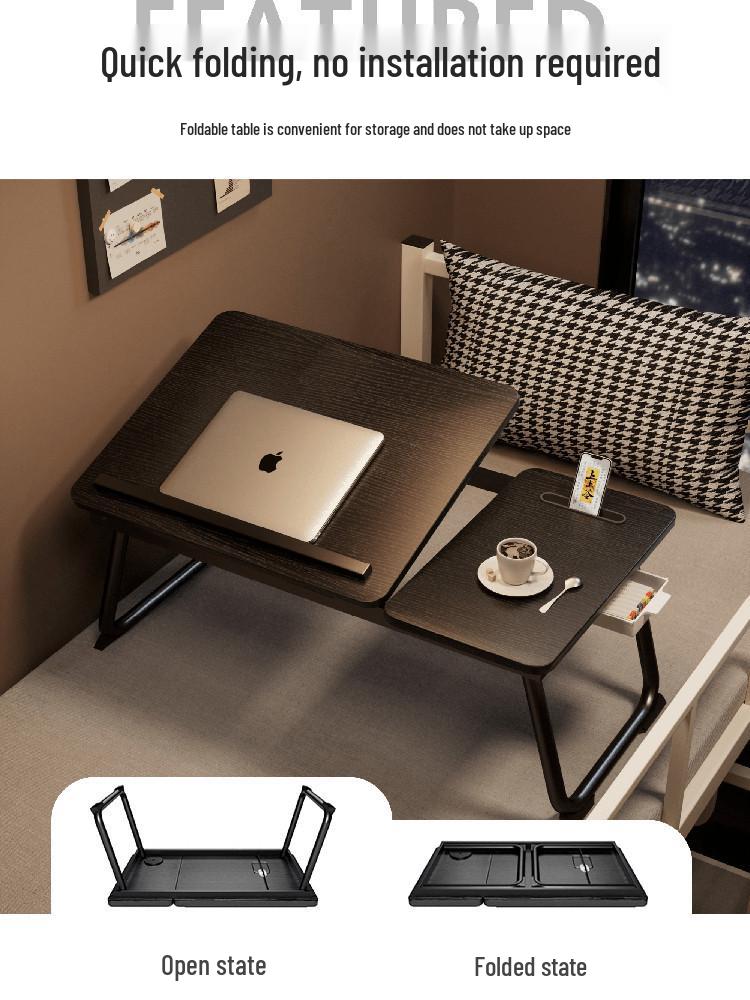 Adjustable Folding Bedside Table for Bedroom, Bay Window, or Dorm - Ideal for Study, Work, or Relaxation