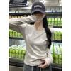 Front Shoulder Collar Slim-fitting and Thin Top Women's Spring Basic Long-sleeved T-shirt with Bottoming Shirt Versatile