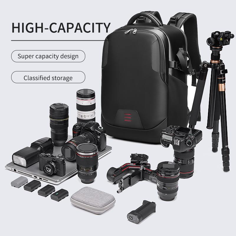Men Travel Professional SLR Camera Backpack With Tripod Bracket Detachable into a 40L Travel Waterproof 16 Inch Laptop Backpack