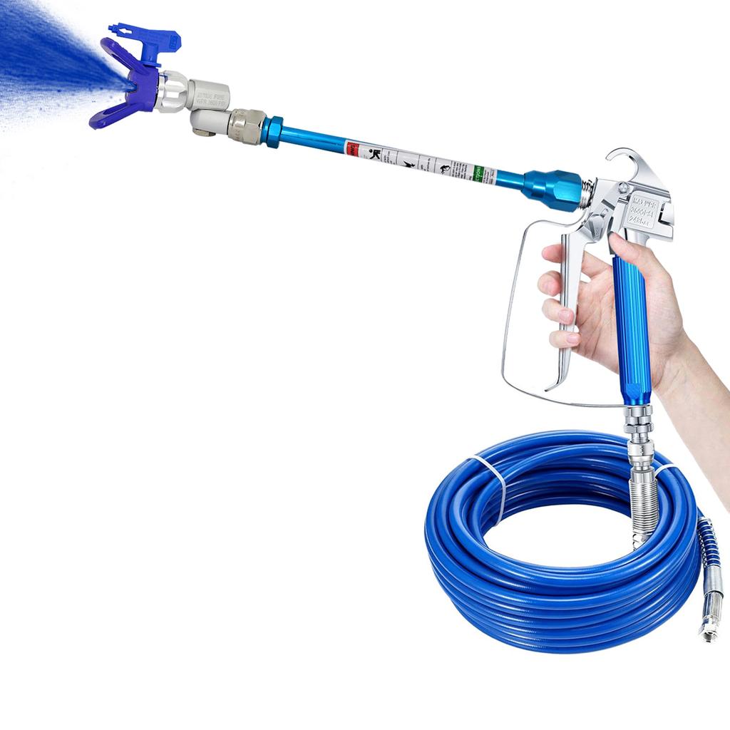 3-Piece Airless Spray Paint Machine Set: 1 Blue 215 Nozzles with Gaskets + 1 Blue Base + 1 Universal Joints, Airless Spray Gun Nozzle Set, Suitable