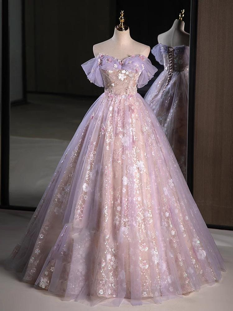 Evening Dress Female High-end Vocal Art Examination Student Day Bar Mitzvah Purple Princess on the Run Engagement Toast Bride