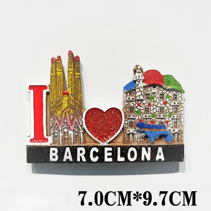 Spain Fridge Stickers Barcelona Travel Souvenirs Bullfight Mosaic Lizard Santiago De Compostela Fridge Magnets Birthday Gifts