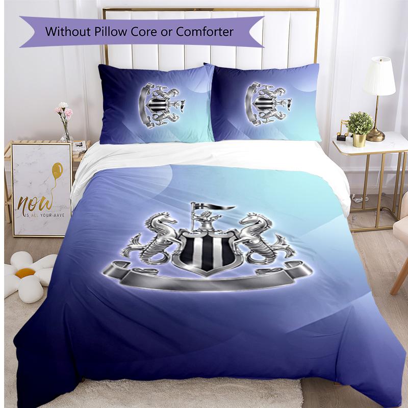 Set Lenzuola Stampato Newcastle United Football 3 Pezzi, Comodo Set Copripiumino per Camera da Letto Amico della Pelle