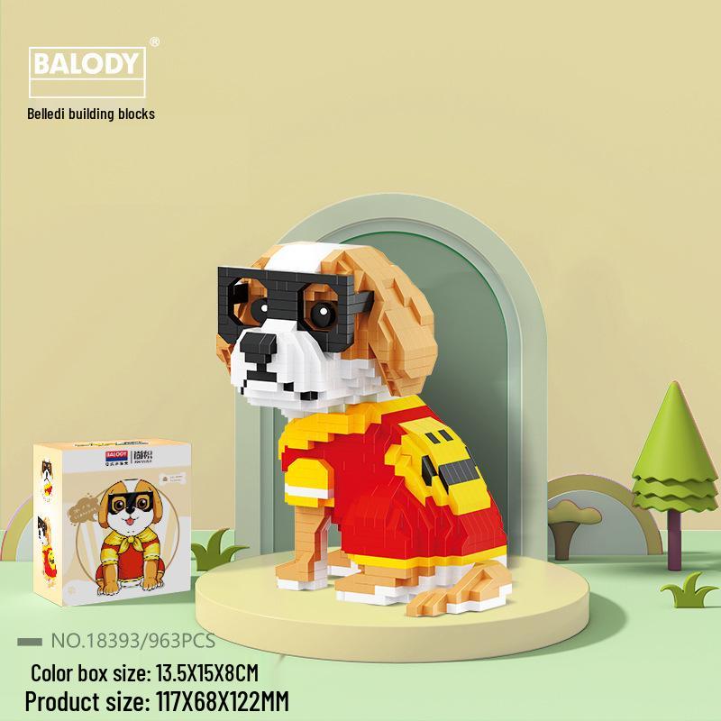 BeleDi Dog Building Blocks Toy: Children's Educational Gift & Cute Dog Model Assembly Set