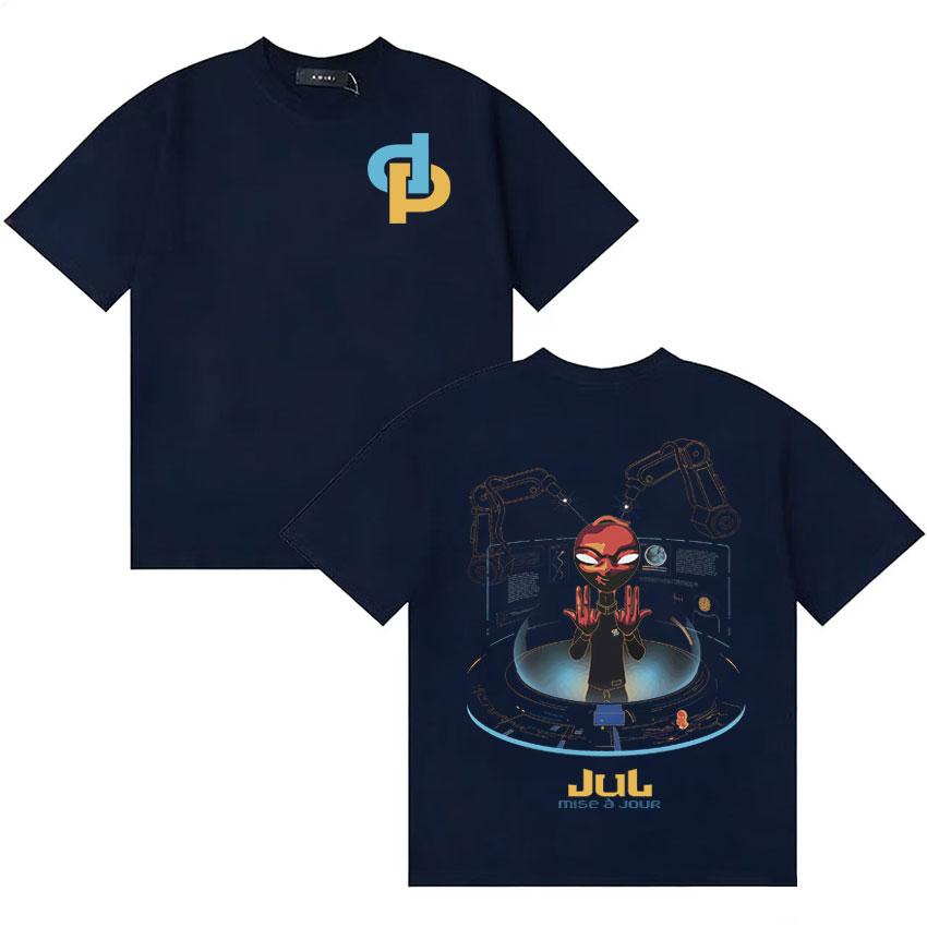 Rapper Jul My World Album Tshirt Unisex Women Summer Pop Oversized Y2K Vintage Tshirt Cotton Shortsleeve Casual T Shirt Teenagers