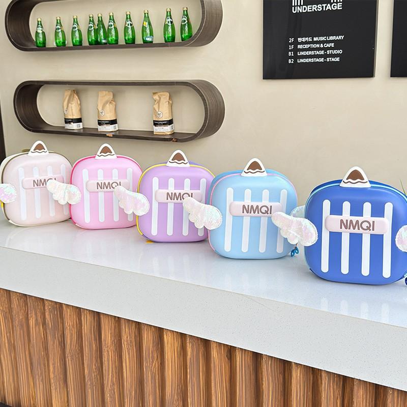 New Kindergarten Boys' and Girls' Schoolbags Cute Wings Light Eggshell Bags Korean Version Ins Cute Children's Backpacks