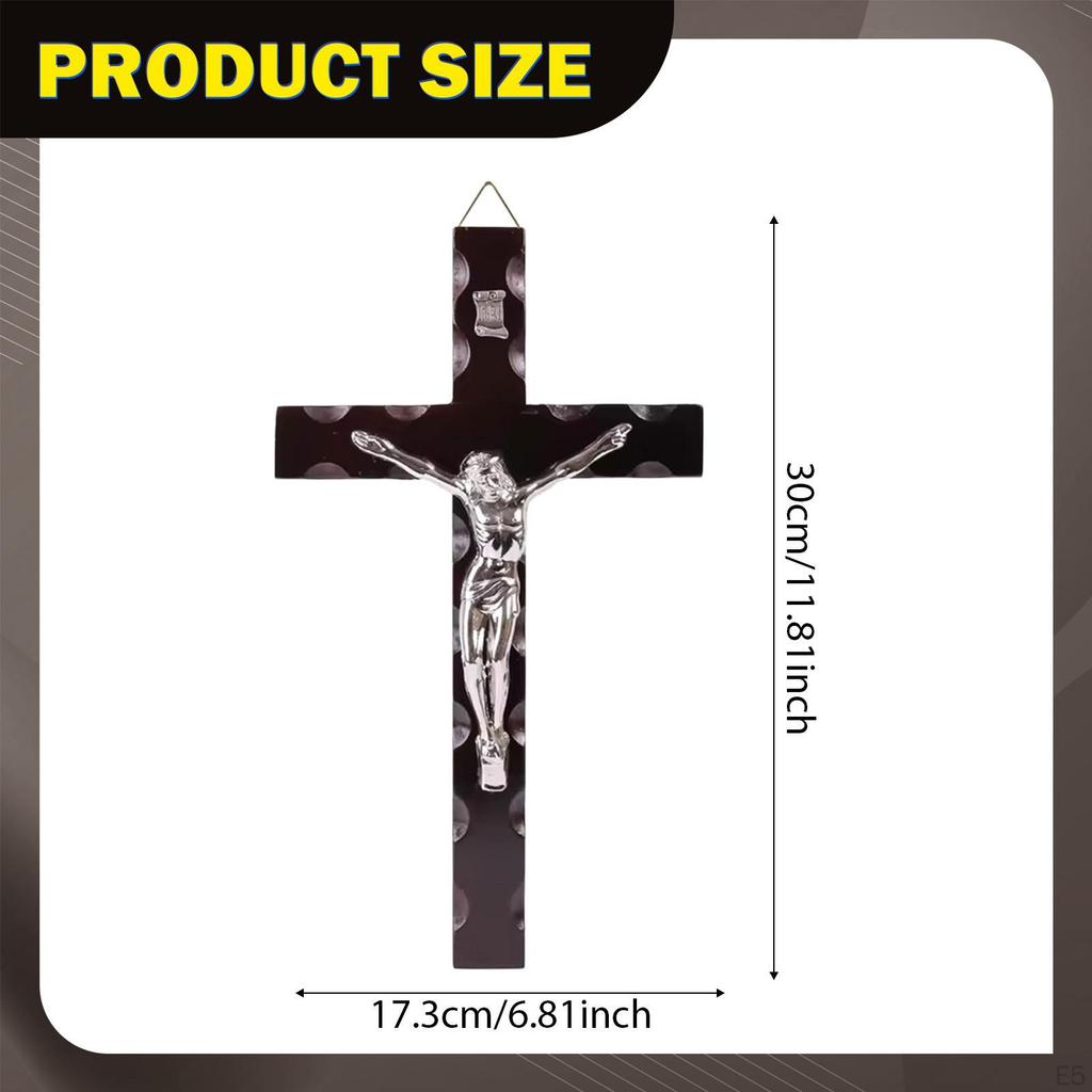 Wall Crucifix Cross Wood Jesus Sculpture Christian Figurine Pendant Religious Statue Home Decor