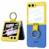 Samsung Galaxy Z Flip6 Foldable Color Block Case with Screen Protector & Ring Buckle