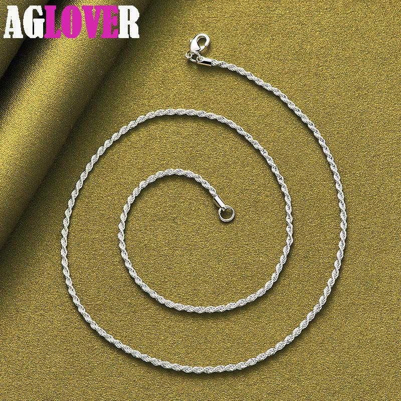 Стерлинговое серебро 925 пробы, 3 мм, цепочка с волнами воды, 16/18/20/22/24/26/30 дюймов, ожерелье, ювелирные изделия