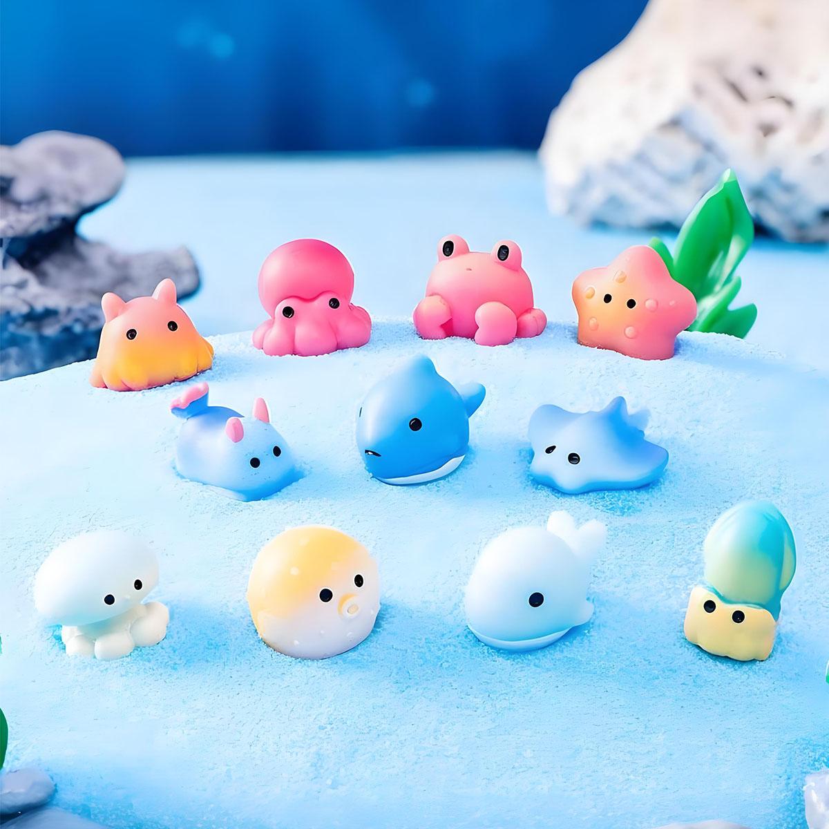 

10/20Pcs Mini Ocean Resin Animals Tiny Sea Animals Figurines Mini Fish For Diy Fairy Garden Glass Container Potted Plant Decor (As shown-3573)-